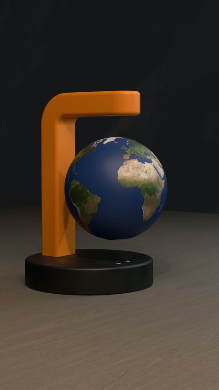 Orbit stand with a floating globe